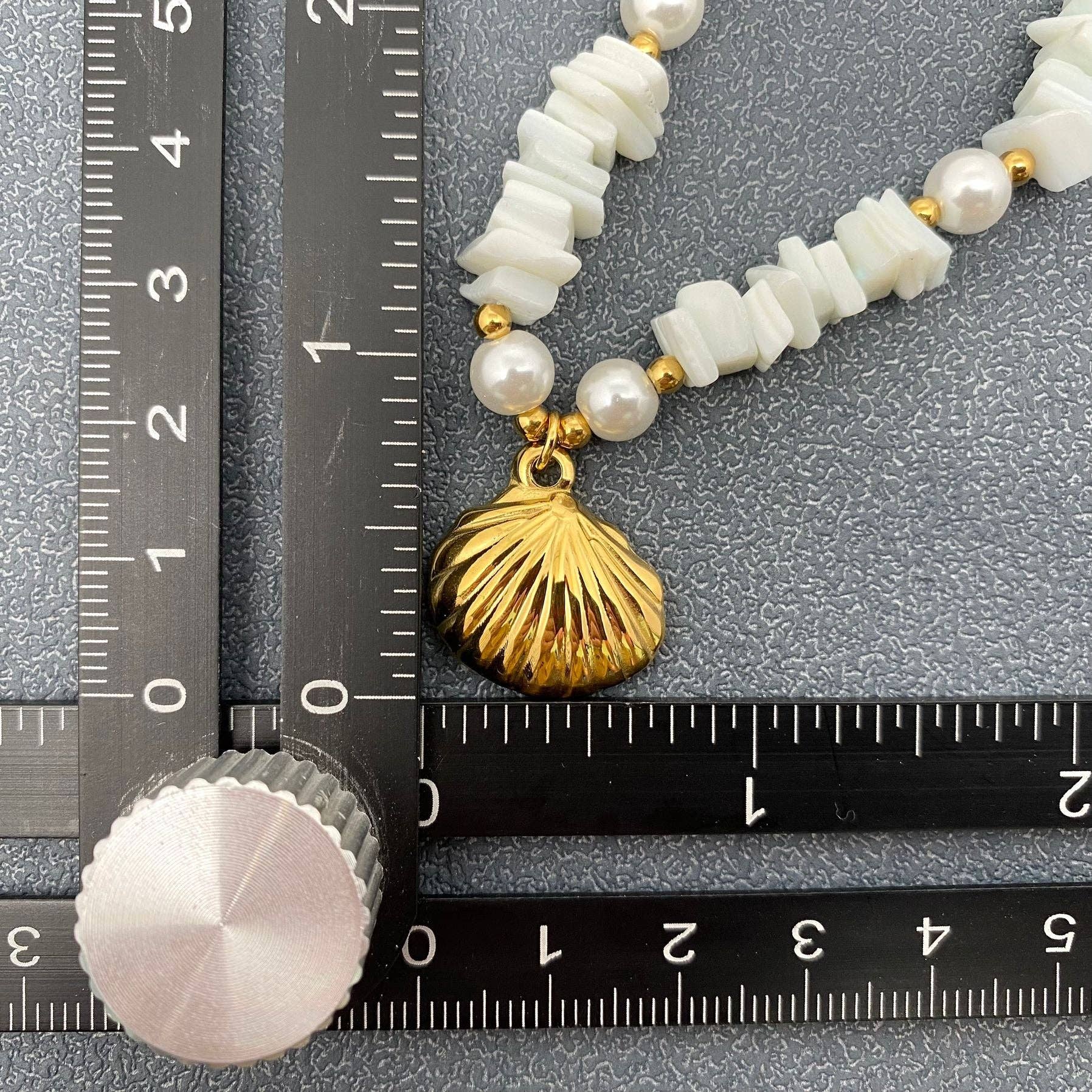 18K Gold Plated Turquoise Shell Charm Necklace