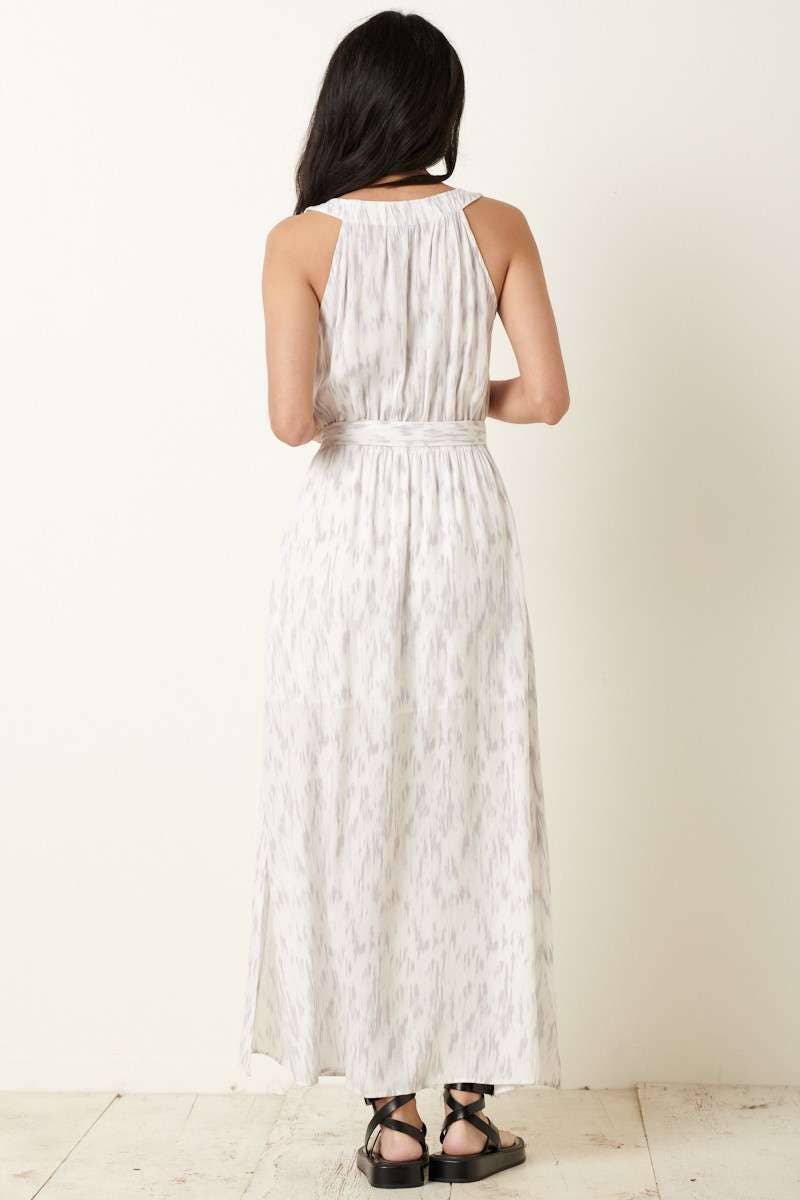 Mittoshop V Neck Maxi Dress with Paint Brush Print