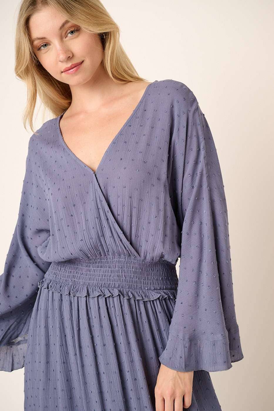 Mittoshop Full Bell Sleeve Maxi Dress