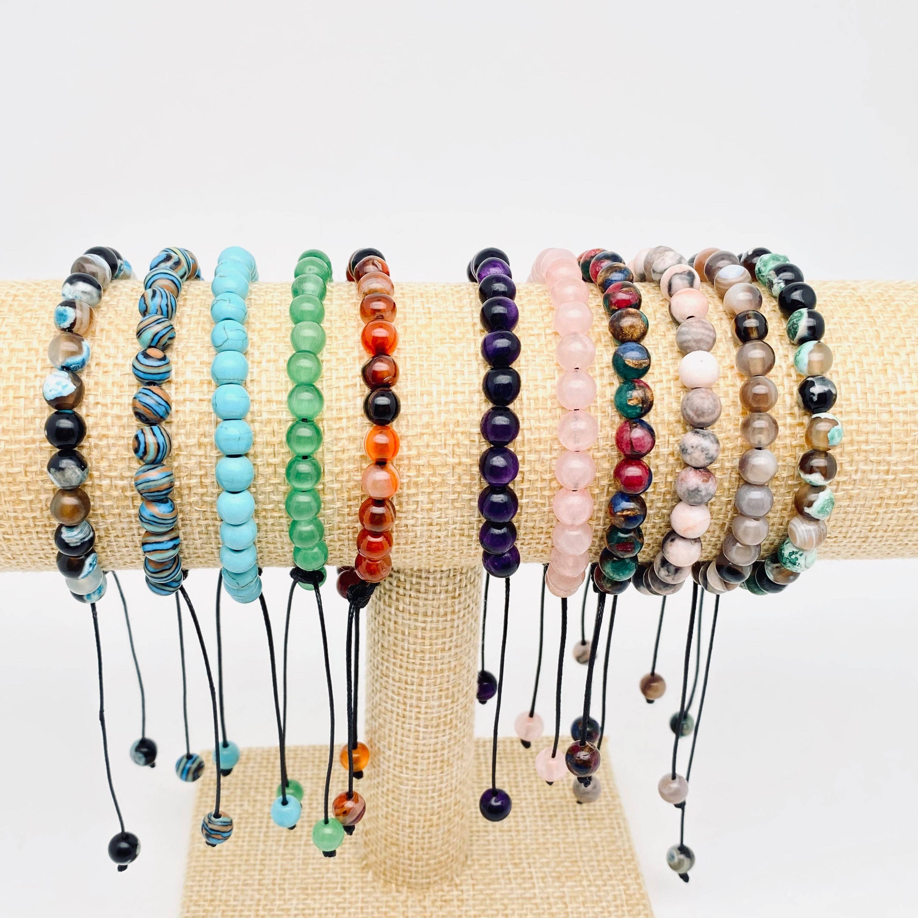 Natural Stone Hand Woven Stretch Bracelets