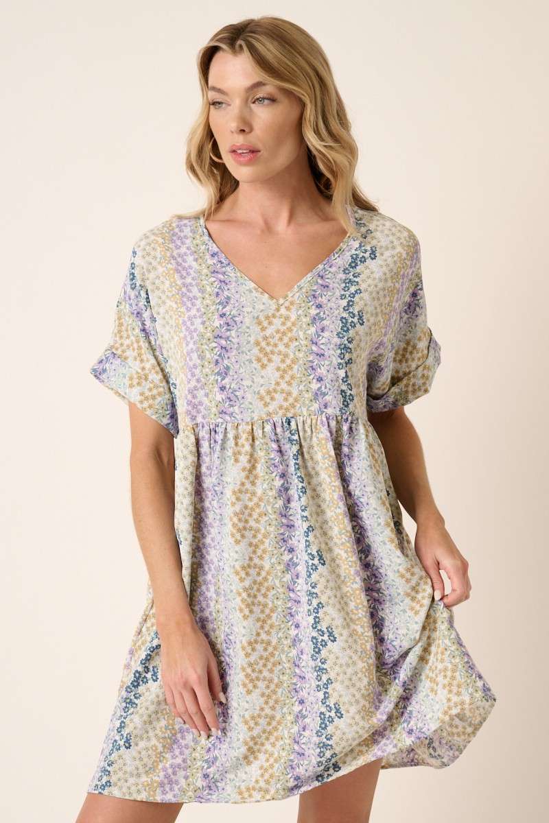 Mittoshop V Neck Babydoll Mini Dress
