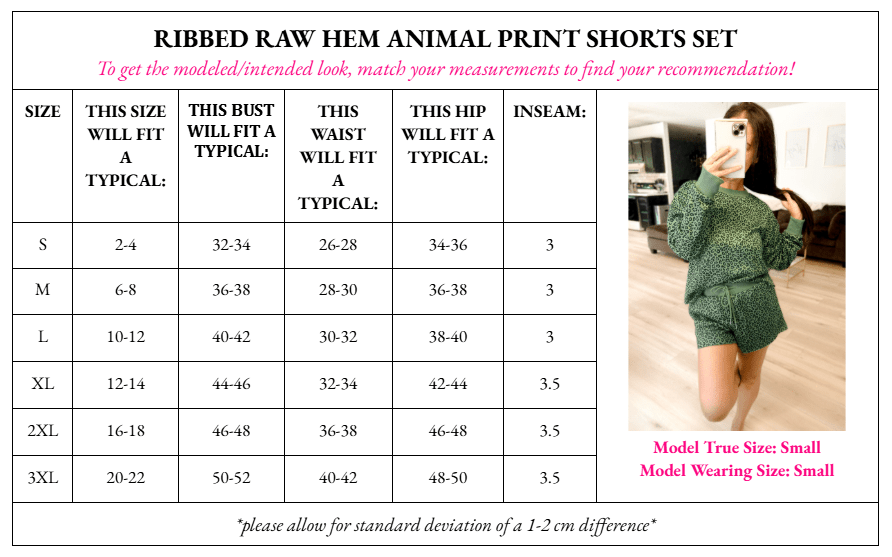 Ribbed Two Piece Leopard Set with Raw Hem Shorts
