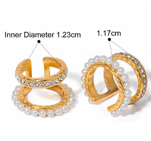 Double Layer Hypoallergenic 18k Gold Plated Cuff Set