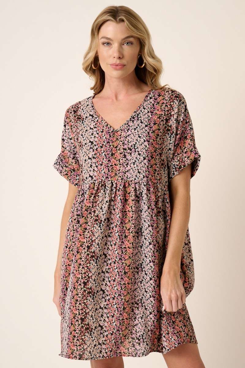 Mittoshop V Neck Babydoll Mini Dress