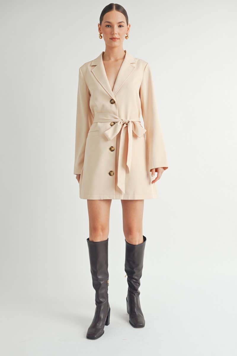 Belted Blazer Mini Dress