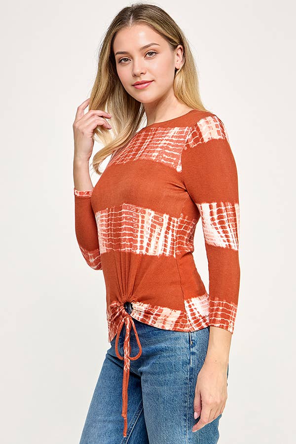 Soft Hand Feel 3/4 Sleeve Top
